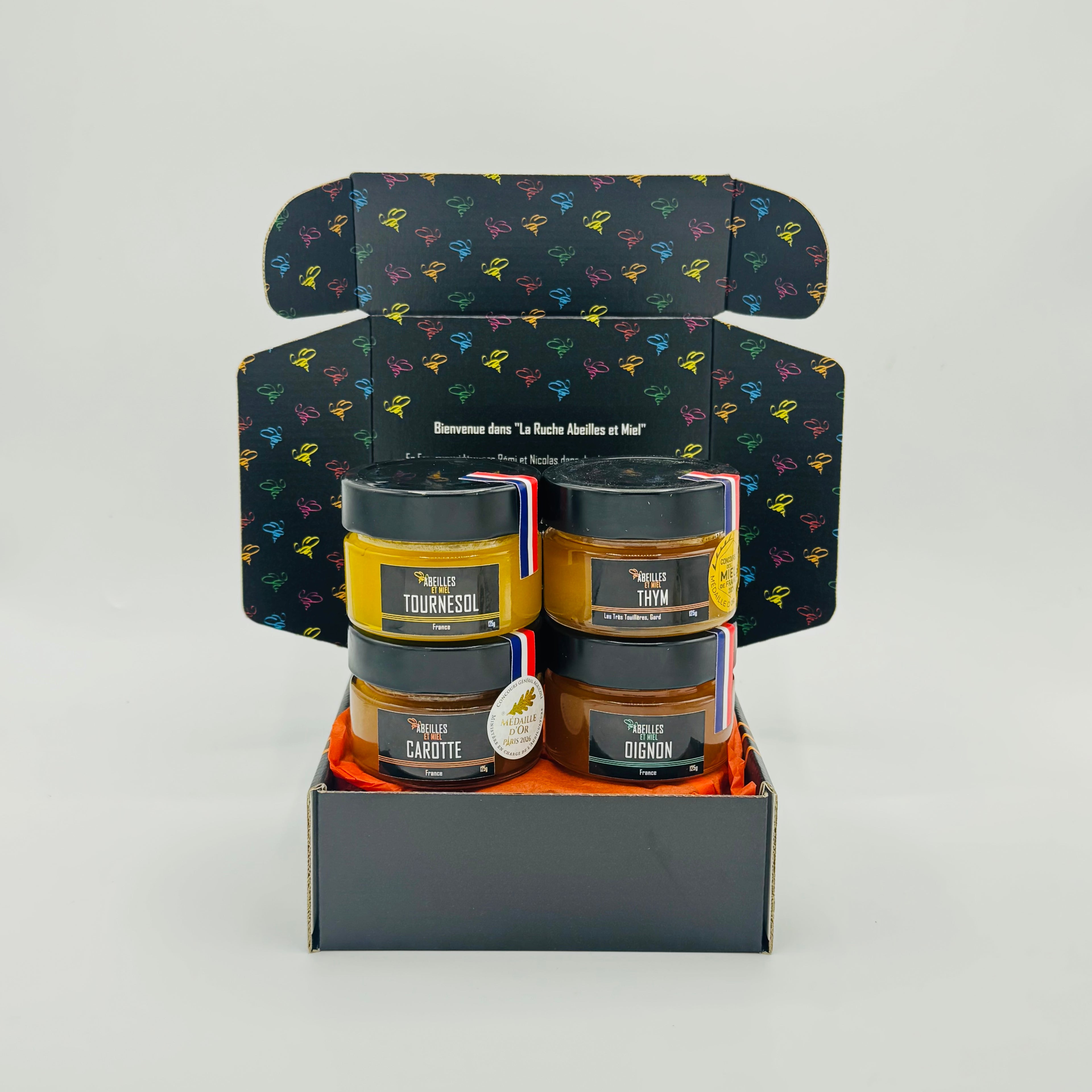 Coffret Miel Bouquet Garni - 4 Miels Rares et Aromatiques 4 x 125g