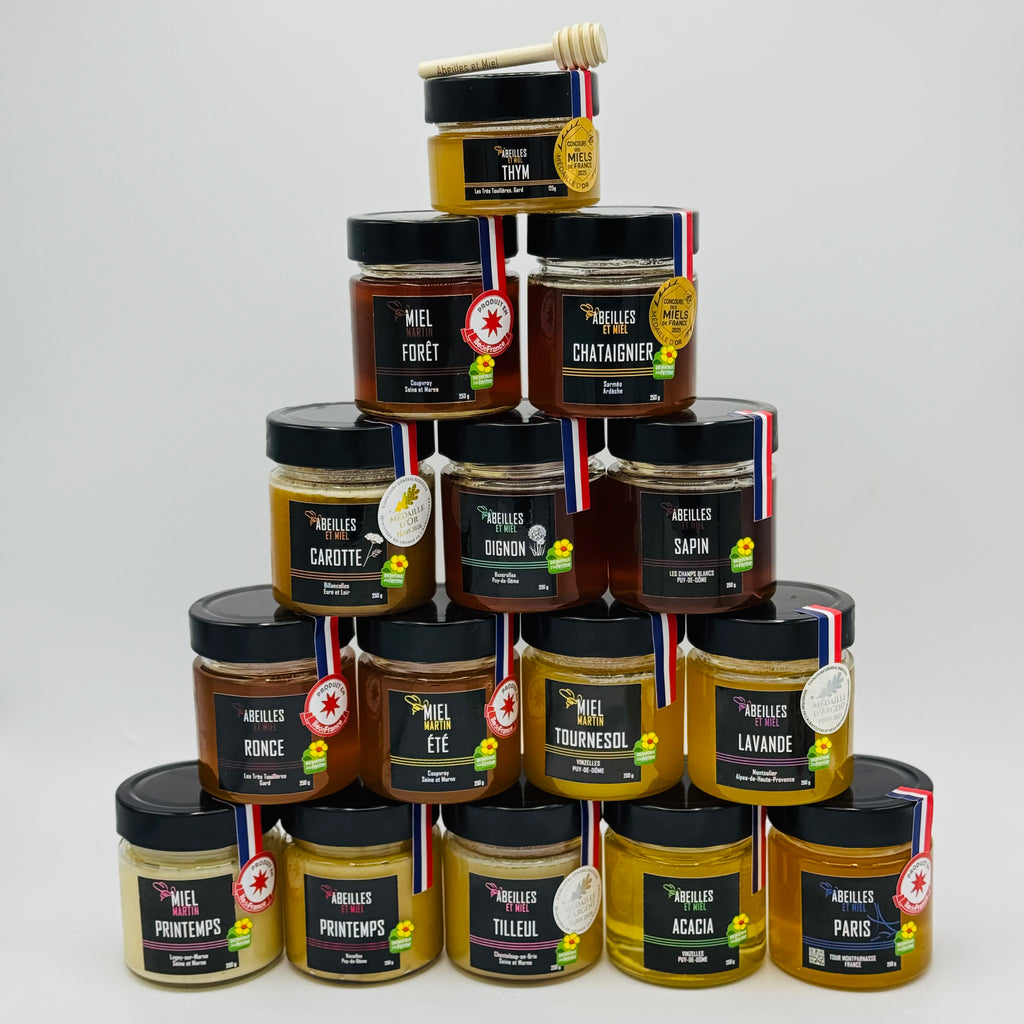 La Pyramide des Miels Collection Complète et Miels Médaillés (15 Pots)