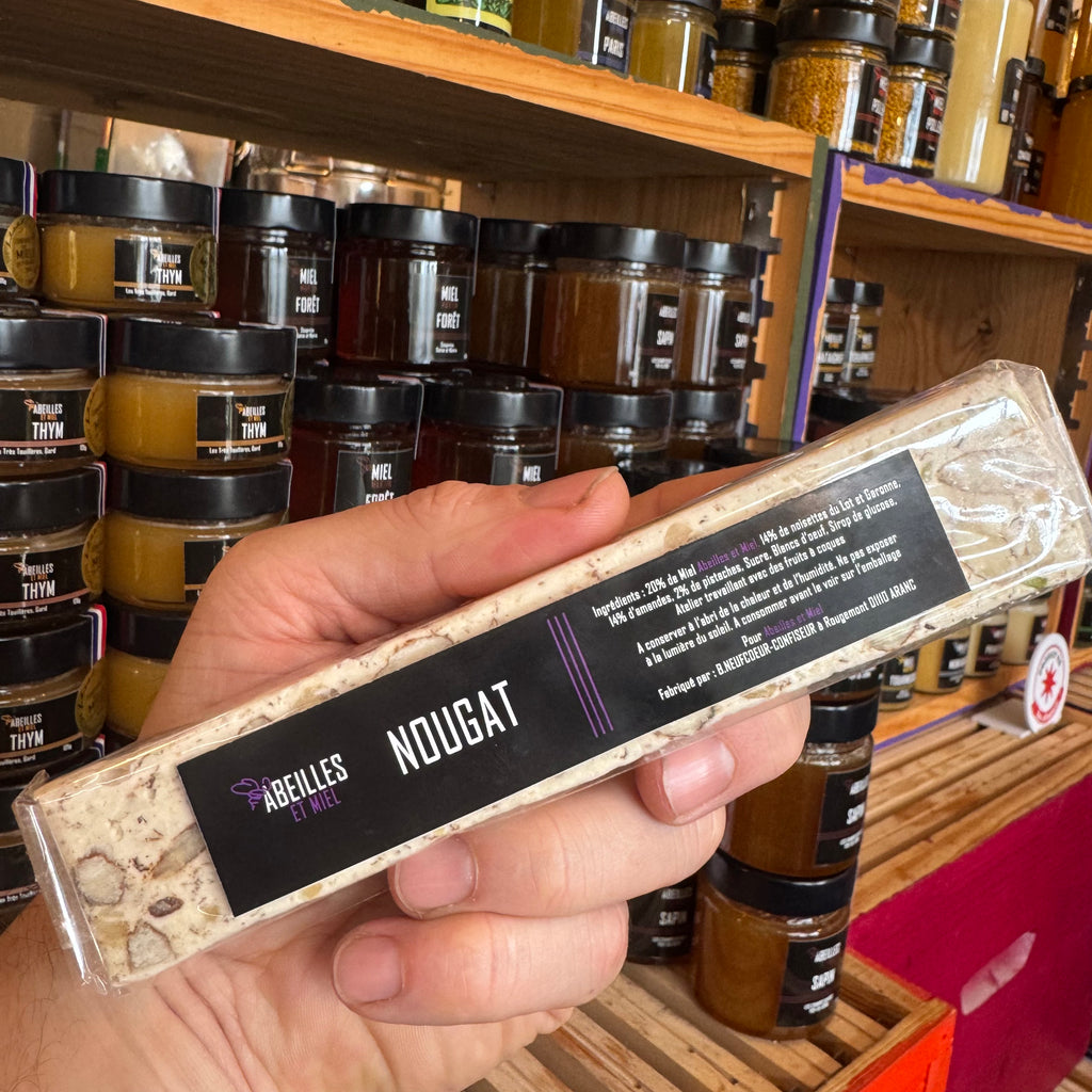 Nougat Artisanal au Miel d’Exception (20%) Noisettes, Pistaches et Amandes