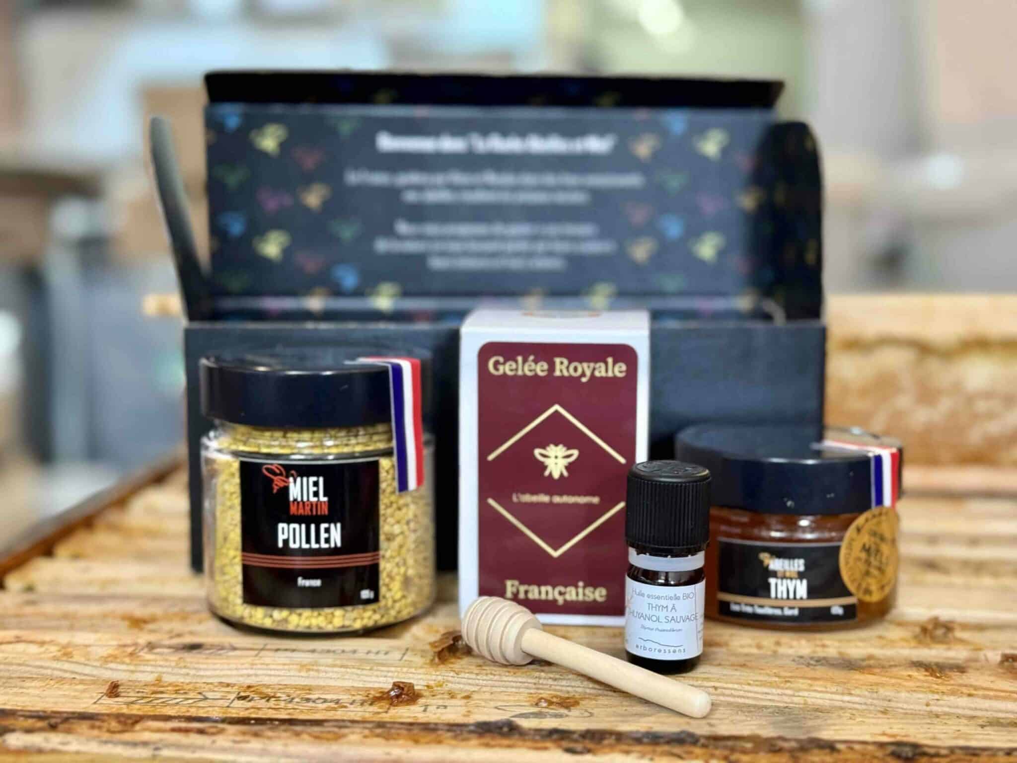 Box Vitalité de Rentrée – Miel de thym médaillé d’or, gelée royale, pollen et huile essentielle de thym sauvage